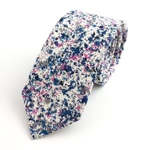Men’s Slim Hipster Style Absract White Necktie